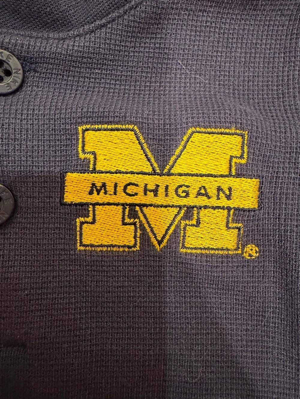 Vintage Nike Michigan Wolverines Waffle Knot Navy Blue Long Sleeve 3-6mo